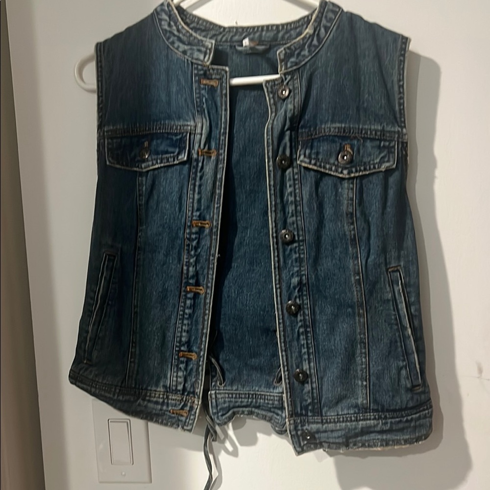 Free People Blue Denim Vest